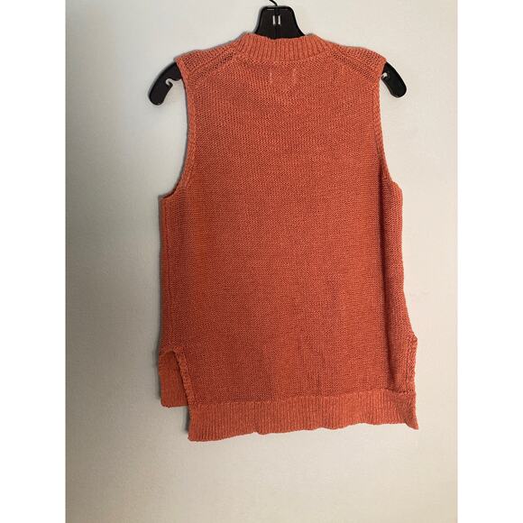 Lou & Grey Coral Linen Cotton Mock Turtleneck Sleeveless Knit Sweater Sz M - Picture 5 of 7